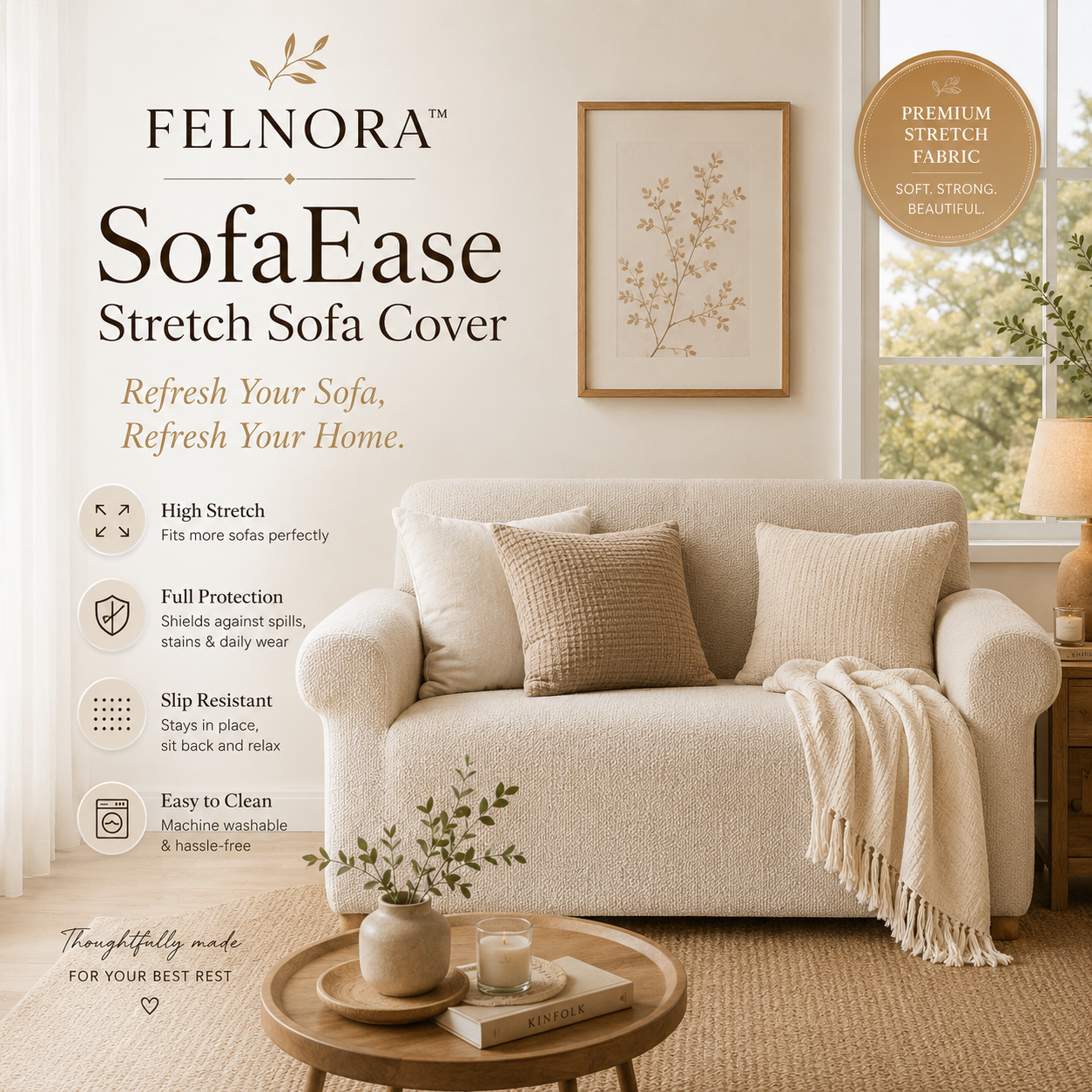 FELNORA™ SofaEase Stretch Sofa Cover