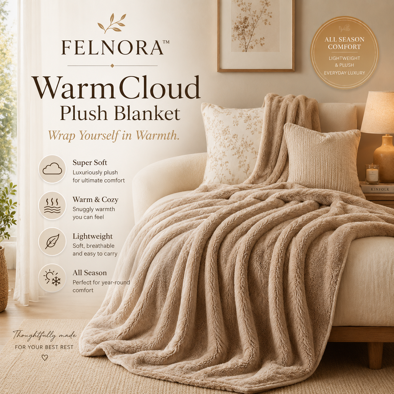 FELNORA™ WarmCloud Plush Blanket